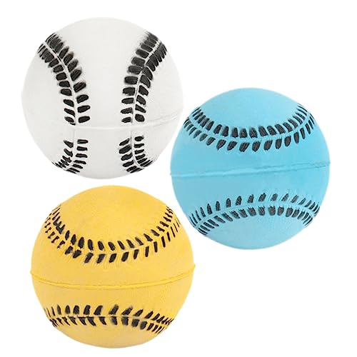 DRESSOOS 3 Stück Haustier Gummiball Quietschender Hundeball Welpenspielzeugbälle Für Kleine Hunde Kauspielzeug Baseballspielzeug Welpenbackenbälle Für Hunde Dekorative Hundebälle von DRESSOOS