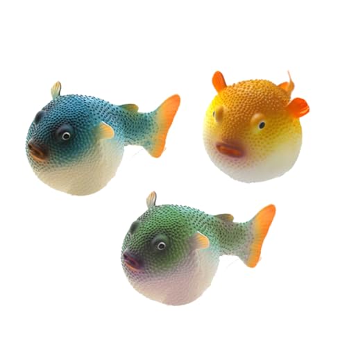 DRESSOOS 3 Stück Simulation Kugelfisch Aquarium Dekoration Aquarium Ornament Aquarium Ornament Aquarium Dekorationen Künstliche Aquarium Dekorationen Gelb Aquarium Dekor Simulierter von DRESSOOS