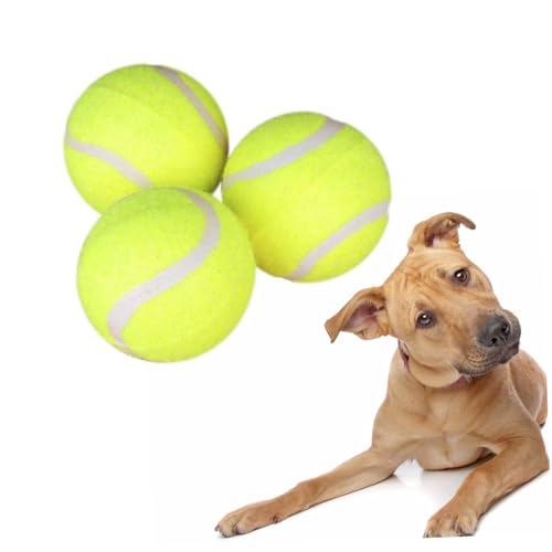 DRESSOOS 3er Set Hunde Tennisbälle Robuste Kauspielzeuge Für Interaktives Hundetraining Ideal Für Große Und Kleine Hunde Langlebig Und Strapazierfähig Fördert Spiel Und Bewegung von DRESSOOS