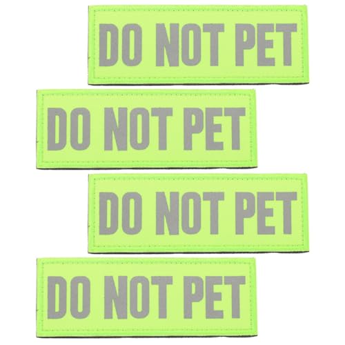 DRESSOOS 4 Stück Dienst Hunde Reflective Weste Reflektierend Hundesicherheitsweste hundejacken doppelt Hundemarke Kabel Flecken für Hund Patches für Haustiergeschirre Nylon Green von DRESSOOS