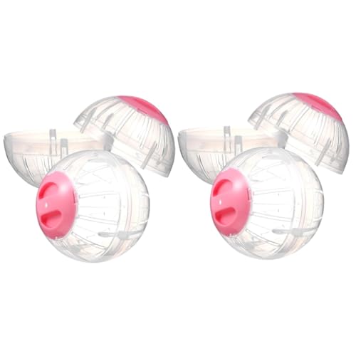 DRESSOOS 4 Stück Hamster Sportball Transparentes Hamsterspielzeug Übungsbälle Für Haustiere Sportbälle Für Haustiere Hamster Läuft Bälle Hamsterkäfig Meerschweinchen Spielzeug Plastik von DRESSOOS