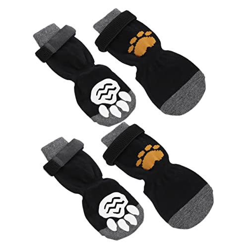 DRESSOOS 4 Haustier Socken hundesocken Dog Socks Fußschützer für Hunde Anti-Hunde- Welpenzubehör Haustierzubehör verschleißfester Hundepfotenschutz Socken für tragbar von DRESSOOS