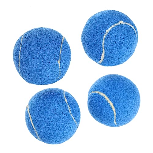 DRESSOOS 4 Stück Haustier-Tennis Trainingsball für Hunde Tennisbälle für Hund Haustier spielt Ball Interactive Dog Toys Dog chew Toy Hundetrainingsspielzeug Hund wirft Spielzeug Gummi Blue von DRESSOOS