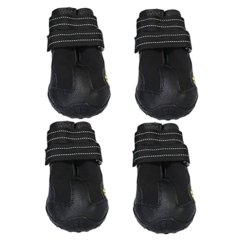 DRESSOOS Schneestiefel 4 Stück Haustierschuhe hundeschuhe wasserdicht Haustierzubehör Gummi Regenstiefel von DRESSOOS