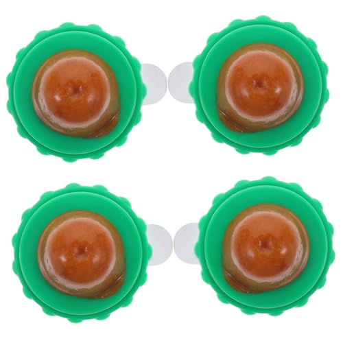 DRESSOOS 4 Stück Katzenbonbons katzenminze Stick Katzen minzestick katzenminze Spielzeug Kätzchen behandelt Katzenminzenbälle, die an der Wand kleben Katze Katzenminze Ball Katze süß Green von DRESSOOS