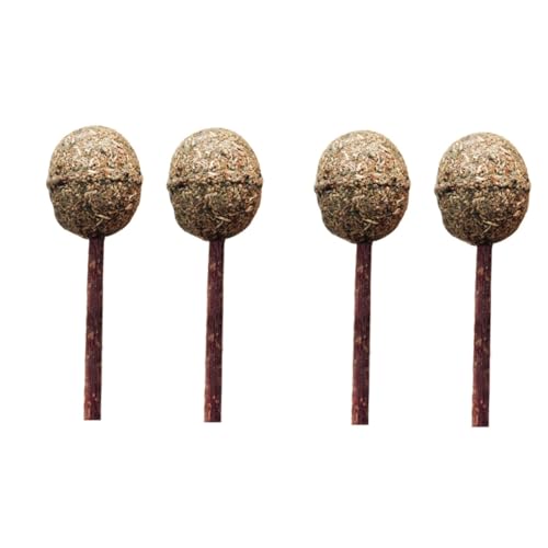 DRESSOOS 4 Stück Katzenminze Lutscher katzenspielzeug katzenpflege katzenminze Spielzeug für Katzen Katzenminze-Sticks Katzenlutscher Backenzähne Taktstock Katzenminzball Hölzern Brown von DRESSOOS