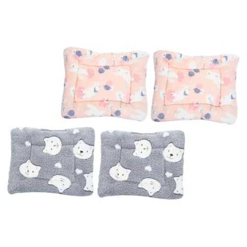 DRESSOOS 4 Stück Kleine Tierdecke Meerschweinchenkäfig Kühlmatte Für Hunde PIPI-Pads Für Hunde Bett Babydecke Hundedecke Kleine Haustierdecke Zubehör Für Meerschweinchen Vlies Träger Stoff von DRESSOOS