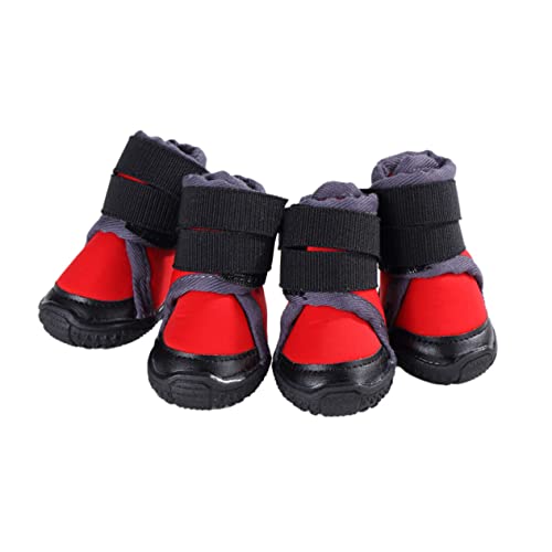 DRESSOOS 4 Stück ACH Schuhe Haustier warme Schuhe Schneestiefel für Hunde rutschfest Protect schutzzelt Snowy Ice Outdoor-Schuhe für Hunde Hundeschuhe kleine Haustierschuhe Haustierzubehör von DRESSOOS