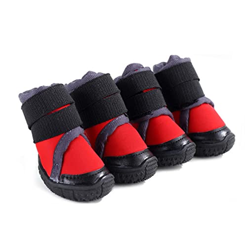 DRESSOOS 4 Stück hundeschuhe Schneestiefel für Hunde Haustier warme Schuhe Outdoor-Schuhe für Haustiere Hund warme Schuhe Outdoor-Schuhe für Hunde rutschfest Haustierschuhe Haustierzubehör von DRESSOOS