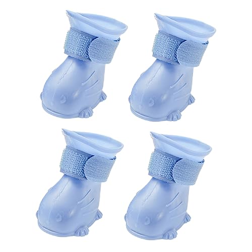 DRESSOOS 4 Stück wasserdichte Schuhe Hundeschuhe Winterschuhe Für Haustiere Regenstiefel Für Hunde Wanderschuhe Für Hunde Schuhhund Hundesandalen Für Heiße Straßen Hundepfote Blue Schritt von DRESSOOS