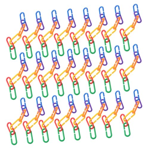 DRESSOOS 500 Stück Geometrische Kettenschnalle Vogelspielzeug Papageienkettenglieder Kettenglieder Für Vögel Sittichspielzeug Für Käfig Vogelgliederspielzeug Bunte Vogelglieder von DRESSOOS