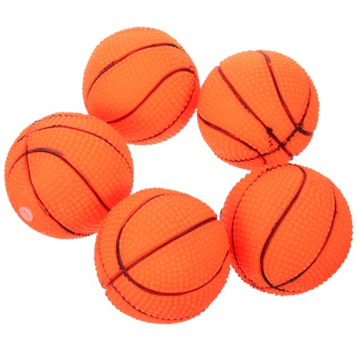 DRESSOOS 5St Hundespielzeugball quietschende Ballspielzeuge interaktives Hundespielzeug interaktives Spielzeug knete Spielzeug Hundebasketball Basketball Spielzeug für Haustiere Vinyl von DRESSOOS