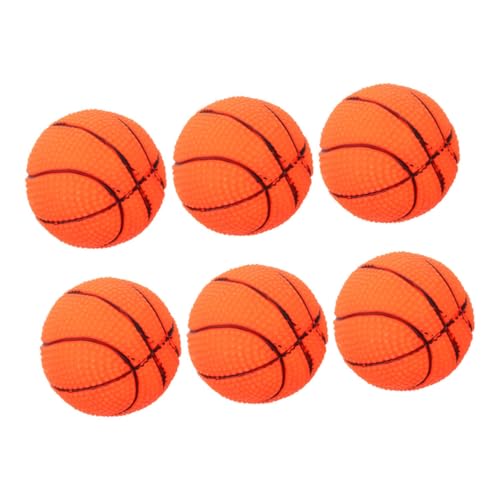 DRESSOOS 6St Kleiner Basketball mit Vinyl-Sound Hundefutterspielzeug Hundefreunde Kauspielzeug mit Quietscher Hundeball Backenzahnspielzeug für Hunde kleines Hundespielzeug von DRESSOOS