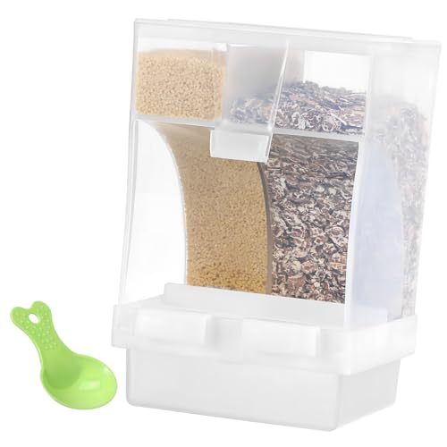 DRESSOOS 1 Set Automatischer Vogel Futterspender Transparent Mit öffel Für Wellensittich Und Andere Vögel Futterbehälter Für Vogelkäfig Zubehör von DRESSOOS