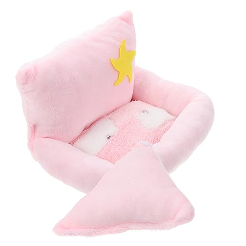 DRESSOOS Baumwollnest für Haustiere Hängematte Beige Kaninchen Hase kuschelhöhle haustierbett pet Bed petbett Hamster-Plüsch-Versteck Schlafbett für kleine Haustiere Rosa von DRESSOOS