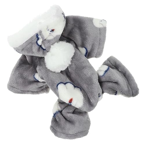 DRESSOOS Bequeme Hundekleidung Mit Fleece Gefütterter Hundemantel Haustierbedarf Hundepyjama Hundebett Entzückendes Hundekleid Hundemäntel Hund Wintermantel Hundejacken Welpe Grey Baumwolle von DRESSOOS