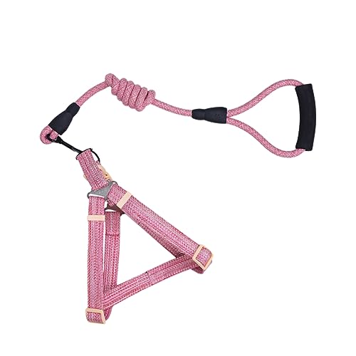 DRESSOOS Brustgurt für Haustiere Haustier-Traktionsseil Hundegurt Normale Hundeleinen Hund Halsband Riemen Hundegeschirr hundelaufband hundegürtel Dog Toys Zugseil für Haustiere Rosa von DRESSOOS