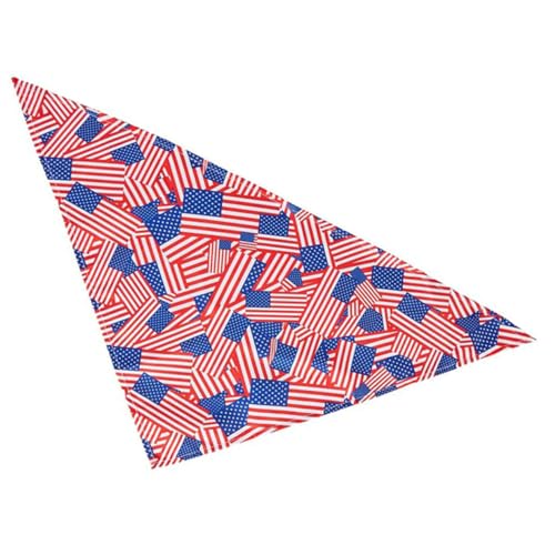 DRESSOOS Dog Bandana hundegeschenk hundezubehör Halstuch mit amerikanischer Flagge für Hunde Dekorationen Kauer Bausatz Haustier dreieckiges Bandana Hundehalstuch für große Hunde Polyester von DRESSOOS