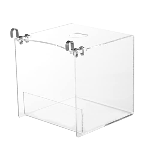 DRESSOOS Hängende Vogelbadewanne Für Papageien Und Wellensittiche Transparente Duschbox Mit Sprudelfunktion Für Den Außenbereich Ideal Käfigzubehör Und Garten Vogeltränke von DRESSOOS