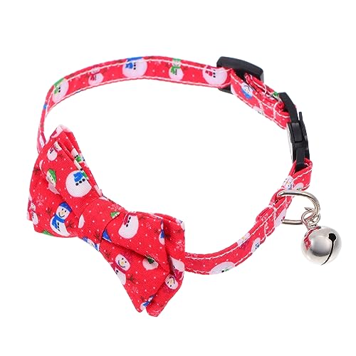 DRESSOOS Halsband Kätzchenhalsbänder Halskette Für Haustiere Abbrechbare Katzenhalsbänder Pet-Bogen-Kette Hund Weihnachtsfliege Haustierhalsbänder Mit Glocke Welpen Rot Plastik von DRESSOOS