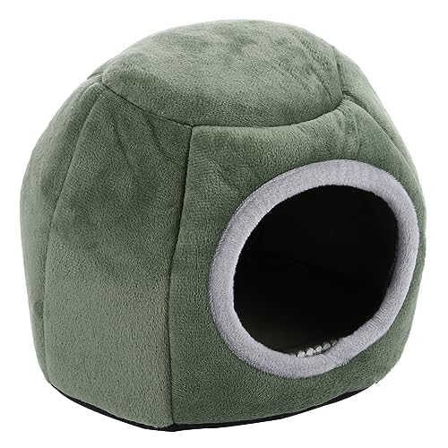 DRESSOOS Hamster Baumwollnest Haustier Fleece-Schlafsack meerschweinchen versteck Kaninchen Schweine hamsterbett kleintierhaus Hamster warmes Nest Schlafbett für Hamster kurzer Plüsch Green von DRESSOOS