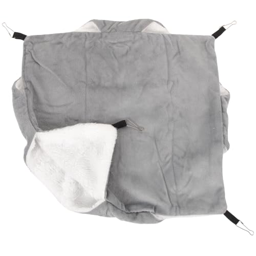 DRESSOOS Hamster Hängematte Schlafsack Rattenvorräte Meerschweinchen Bett Warme Hamsterhängematte Käfig Chinchilla Hängematte Dekoratives Meerschweinchenbett Zartes Hamsterbett Flanell Grey von DRESSOOS