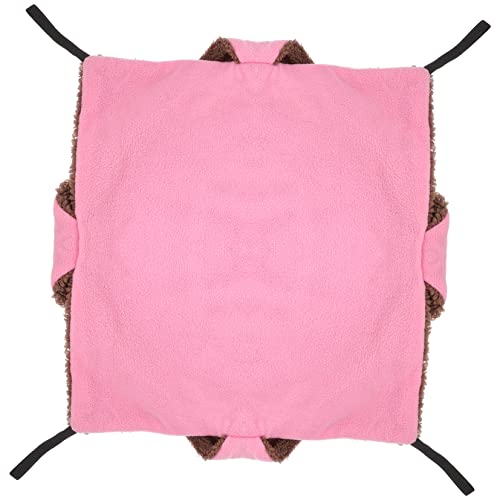 DRESSOOS Hamster Hängematte Spielzeughamster Hamster warmes Warmer Winterkäfig für Hamster hamsterbett hamsterzubehör Chinchilla-Winterbett warme Hamsterhängematte Polarfleece Rosa von DRESSOOS