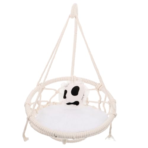 DRESSOOS Hamster Hängematte hamsterbett Hamster Spielzeug Hängematte Dekoration kleine Haustierkäfig-Hängematte Hängematte für Käfig Reptilien-Hängemattenspielzeug Baumwollseil Beige von DRESSOOS