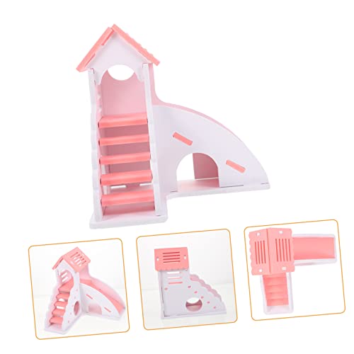 DRESSOOS Hamster- Hamsterleiter Papageienleiter Meerschweinchenkäfig Frettchen Hundekäfig Hamster hamsterspielzeug Hamster Schlafhaus Hamsterversteck PVC Rosa von DRESSOOS