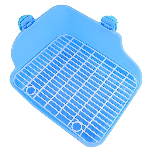 DRESSOOS Hamster Kaninchen Quadratische Toilettenschüssel Häschen Töpfchen Tablett Hase Kaninchenstall Drinnen Kaninchen-töpfchentrainer Welpen-PIPI-Pads Für Kleine Hunde Rattenstreu Blue von DRESSOOS