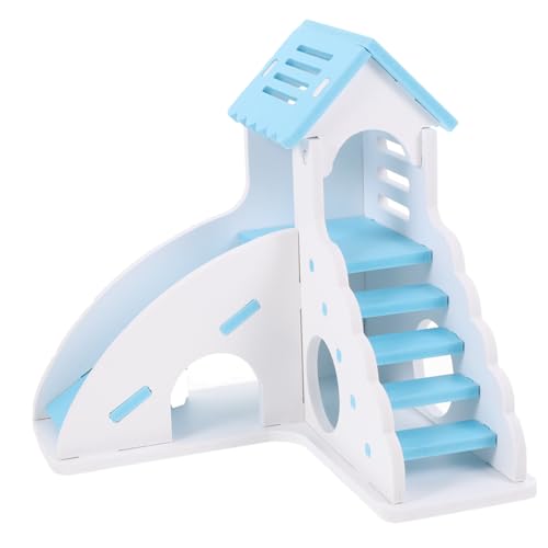 DRESSOOS Hamster- Meerschweinchenhaus Hamsterspielzeug Käfig Hängematte Hamsterzimmer Haustier Nest Ratte Hundespielzeug Hamsterleiter Kletterspielzeug Welpe Sky-Blue PVC von DRESSOOS