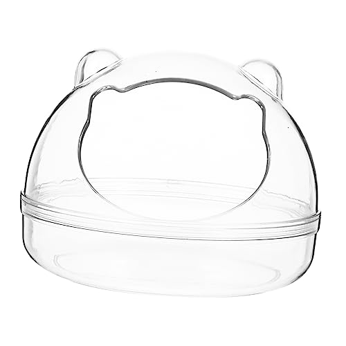 DRESSOOS Hamsterbad Sandbehälter für Hamster Hamsterwaschbecken Chinchilla-Zubehör Hamster sandbad Hamster klo Haustier badewanne Badebehälter für kleine Haustiere Plastik Transparent von DRESSOOS