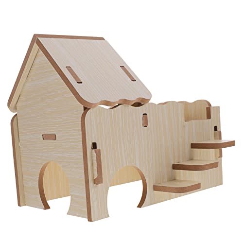 DRESSOOS Hamsterhaus Aus Holz Für Hamster Und Meerschweinchen Holzhütte Mit Integriertem Freilaufgehege Ideal Für Kleintiere Fördert Die Bewegung Und Den Lebensraum von DRESSOOS