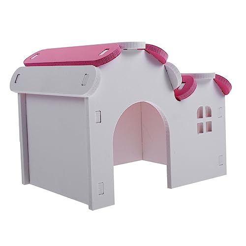 DRESSOOS Hamsterhöhle Rennmaus kleines Tierheim dekoratives Haustiernest Hamsterhaus Hamsterburg hamsterbett Hamster versteck Schlafvilla für Hamster Hamster-Haustier-Nest PVC-Material Rosa von DRESSOOS