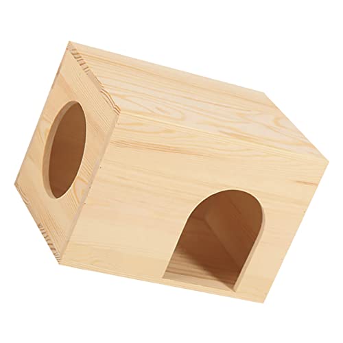 DRESSOOS Hamsterhütte hamsterhaus nagerhaus Holzhaus für Meerschweinchen Kleintier Versteck kleintierhaus Hamsterkäfig Haustierhaus verstecken Holzhaus für Hamster hölzern von DRESSOOS