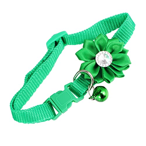 DRESSOOS Haustier-Blumen-Halskette Kätzchenhalsbänder Wurfhalsbänder Heimtierbedarf Katzenhalsband Welpenmarke Welpenhalsbänder Für Kleine Welpen Welpenhalsband Kragen Green von DRESSOOS