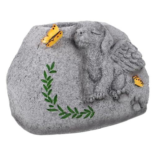 DRESSOOS Haustier-Denkmal Gedenkstein für Hunde Gedenksteine ​​für Haustiere Hunde Grabschmuck Haustier Gartendekoration Grabdekoration für Haustiere Töpfe für Pflanzen Harz Dark Grey von DRESSOOS