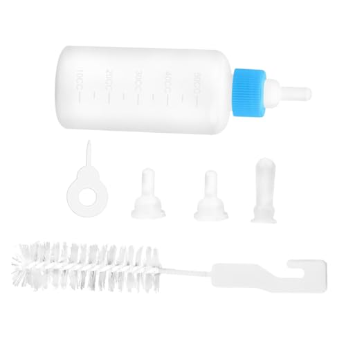 DRESSOOS Haustier Flaschen Set Welpen Stillflasche Haustier Futterflasche Für Neugeborene Mit Klarer Reinigungsbürste Schnuller Für Neugeborene Kleintiere Kätzchen Welpen von DRESSOOS