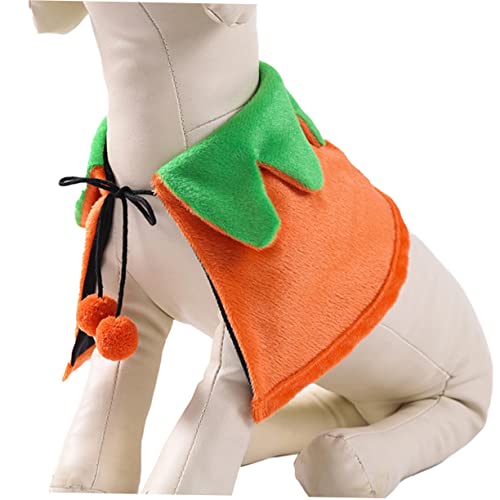 DRESSOOS Haustier-Halloween-Mantel Kürbis Haustierkostüm Großes Hundeweihnachtskostüm Halloween-Dekorationen Im Freien Hundeperücke Maske Halloween-Haustier Züchten Orange Kurzer Plüsch von DRESSOOS