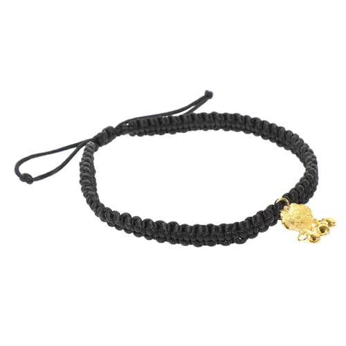 DRESSOOS Haustier Halskette Hundehalsbandglocken Welpenhalsbandglocke Haustierhalsband Mit Goldenem Verschluss Dekoratives Katzengoldschloss Kätzchenhalsbänder Katze Hund Black Polyester von DRESSOOS