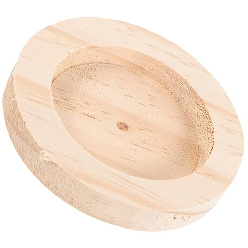 DRESSOOS Haustier-Holznapf Hamster Leckerbissen Kaninchen Schüssel Nüsse Hamster Holzschale Futter- und Wasserschale aus Holz für Hamster Chinchilla-Versorgung Hamsternapf aus Holz hölzern von DRESSOOS