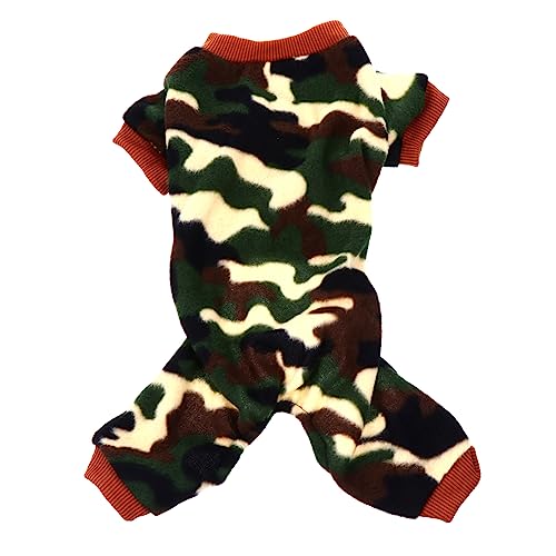 DRESSOOS Haustier-Pyjama Haustierkleidung Hundepullover Für Kleine Hunde Kleidung Für Katzen, Kleine Hundekleidung Warmer Hundepullover Pyjama Für Welpen Hundeoveralls Camouflage Plüsch von DRESSOOS