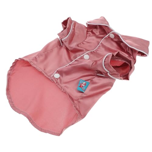 DRESSOOS Haustier-Pyjama hundemantel Dog Raincoat hundebekleidung Hundeschlafanzug hundepyjama Dog Coat kleine hundekleidung Welpenpullover Hunde-Nachtwäsche Haustierkleidung Polyester Rosa von DRESSOOS