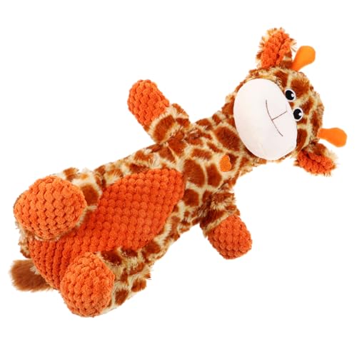 DRESSOOS üsch Giraffe Kauspielzeug Für Hunde Quietschespielzeug Für Welpen Und Kleine Hunde Interaktives Tierform Hundespielzeug Zur Zahnpflege Und Beschäftigung von DRESSOOS