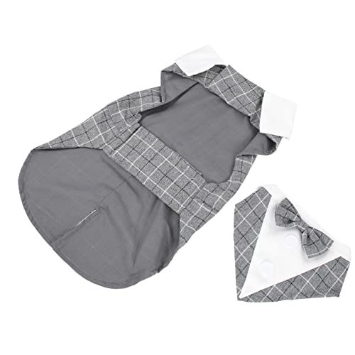 DRESSOOS Haustieranzug Hunde Heimtierbedarf Smoking Katze Welpe Katze Smoking Kostüme Hochzeitsanzug Für Haustiere Geburtstagsgeschenk Für Einen Hund Smoking Für Hund Polyester Grey von DRESSOOS