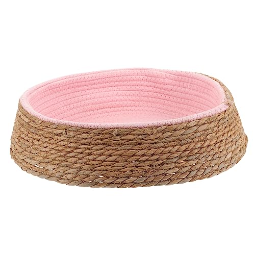 DRESSOOS Haustierbett Rattan Katzenbett Hundebett für Haustiere gewebte Haustiermatte Schlafkissen Möbel Rattanbett für Katzen Heimtierbedarf Weben Kleiner Hund Katzenhaus Weide von DRESSOOS