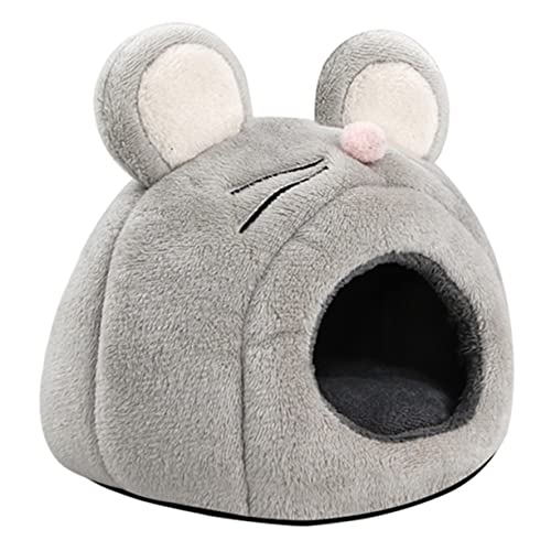 DRESSOOS Haustierbett kanninchenhäuser kaninchenhäuser haustierfeldbett Rattenhaus nagerhaus Igel Spielzeug gemütliche Hamsterhöhle Hündchen Hamster-Plüsch-Versteck Hamsterhaus Fussel Grey von DRESSOOS