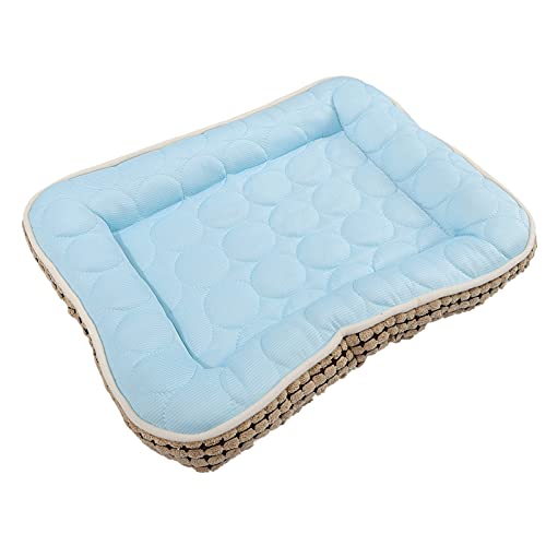 DRESSOOS Haustiermatte Hundewindeln Hundehütte Hundebetten großer Hund Zwinger haustierbett pet Bed kühlende Matte für Katzen Hund kühlmatte Schlafkissen für Haustiere Baumwolle Sky-Blue von DRESSOOS