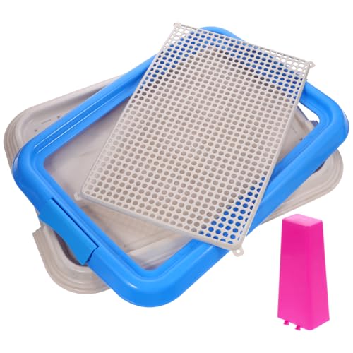 DRESSOOS Haustiertoilette hundetoiletten Hunde klo Hunde-Pinkelpad hundepfote Dog Toilet hundetopf tablett Haustierzubehör Mesh-Hundetoilette Welpentoilette aus Kunststoff Plastik Sky-Blue von DRESSOOS