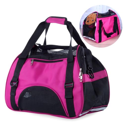 DRESSOOS Haustiertragetasche Für Katzen Und Hunde Weiche Outdoor Reisehandtasche Größe S Atmungsaktives Mesh Material Mit Sicherheitsreißverschlüssen Farbe Grün Ideal Für Reisen Und von DRESSOOS